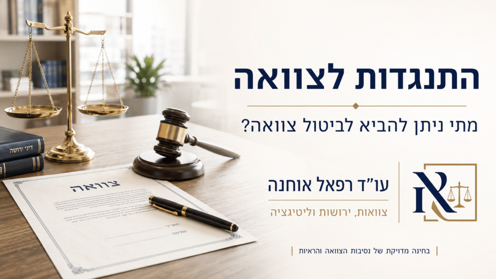 השפעה בלתי הוגנת בצוואה - התנגדות לצוואה וביטול צוואה, עו״ד רפאל אוחנה
