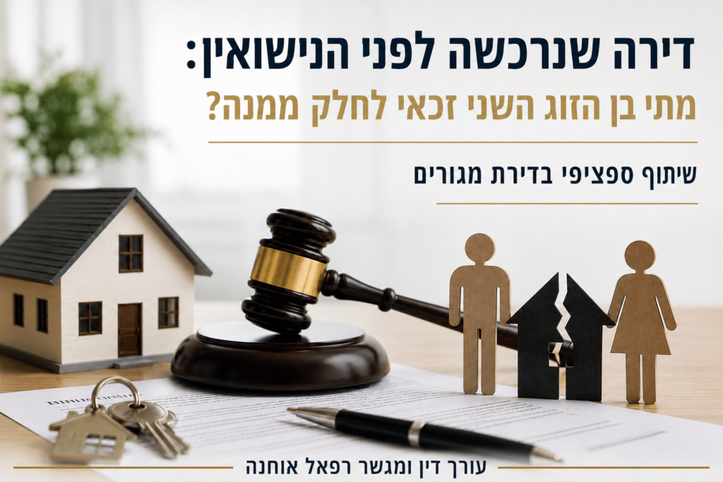 דירה שנרכשה לפני הנישואין ושיתוף ספציפי בדירת מגורים